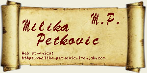Milika Petković vizit kartica
